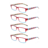 KERECSEN 4 Pack Rectangle Demi Reading Glasses Unisex 023 - kerecsen